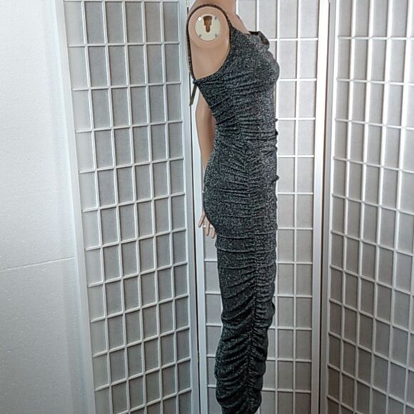 Forever Rose Couture, formal metallic ruched dress - Picture 6 of 13